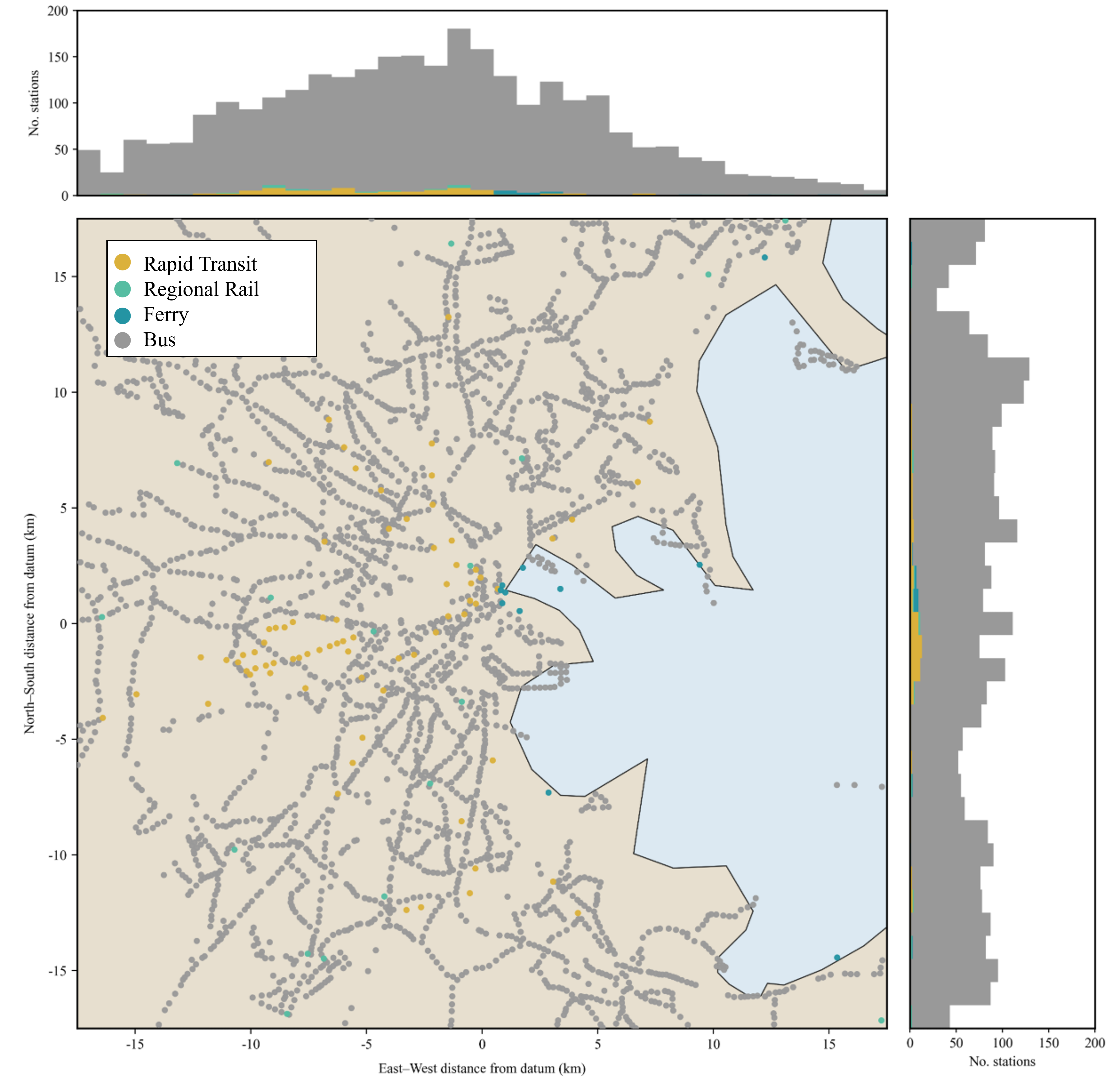 Station density modal map